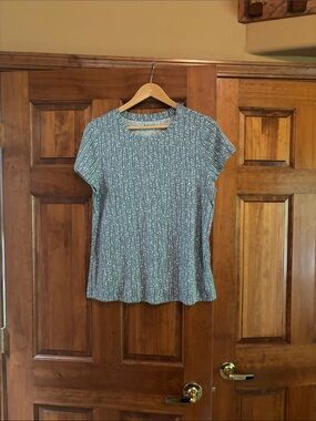 Athleta Slate-Blue Speckled Short Sleeve Tee